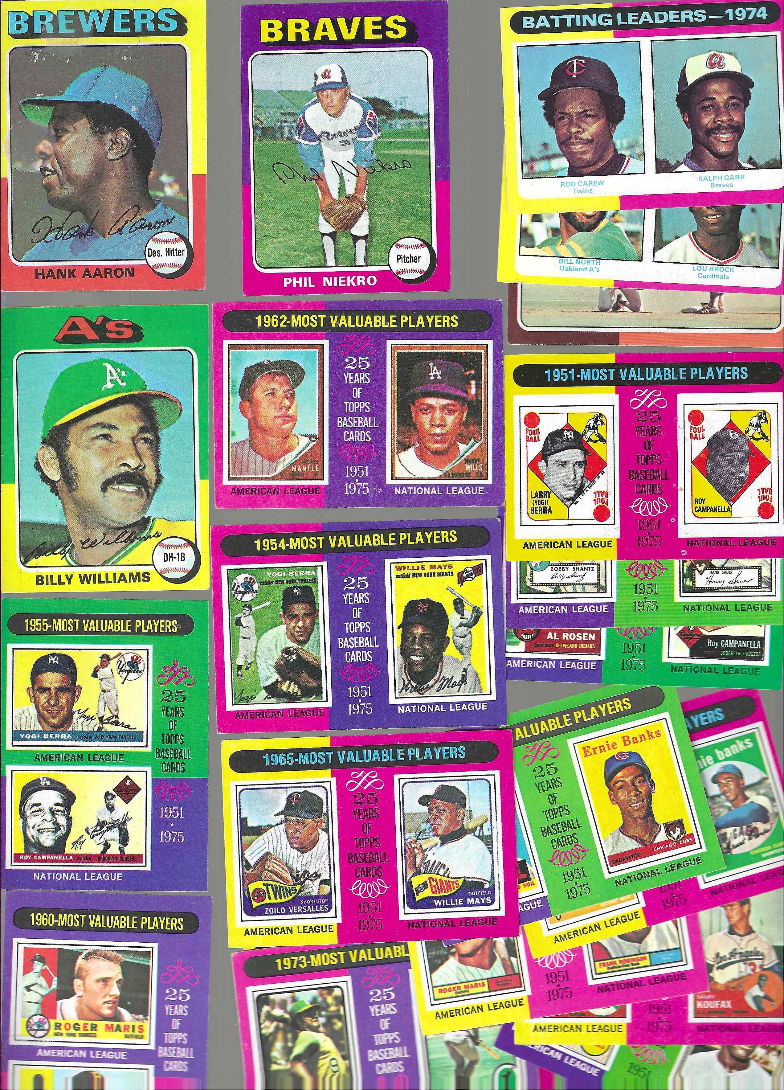 1975 Topps MINI - Starter Set/Lot (265) w/(13) Hall-of-Famers Baseball cards value