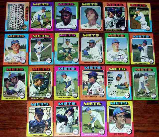  METS (22) - 1975 Topps COMPLETE TEAM SET + 23rd Multi-player Rookie #619 Baseball cards value