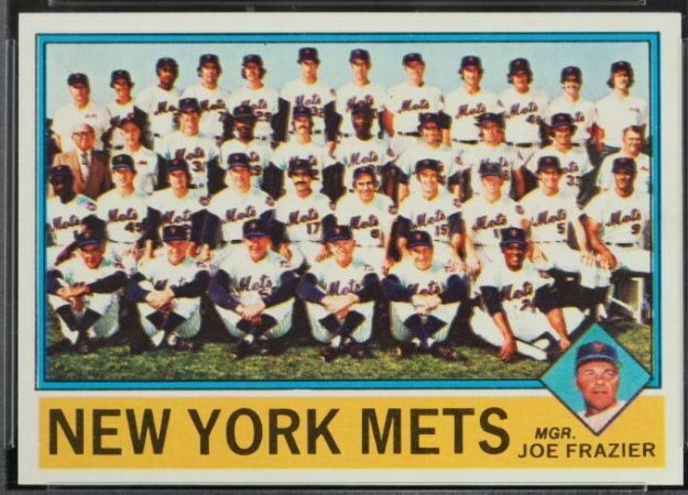 1976 Topps #531 Mets TEAM card, Mgr. Joe Frazier (with Willie Mays!) Baseball cards value