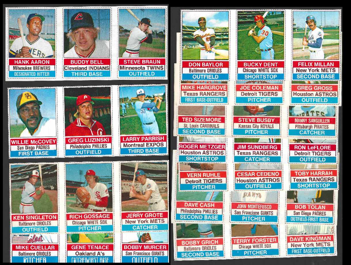 1976 Hostess  - Lot (11) COMPLETE PANELS (33 cards w/3 Hall-of-Famers)  cards value