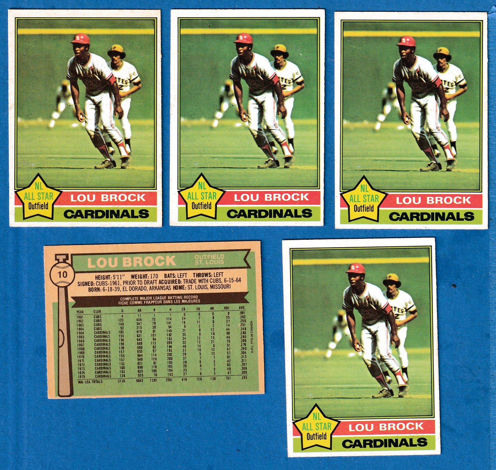 1976 O-Pee-Chee/OPC # 10 Lou Brock (Cardinals) Baseball cards value
