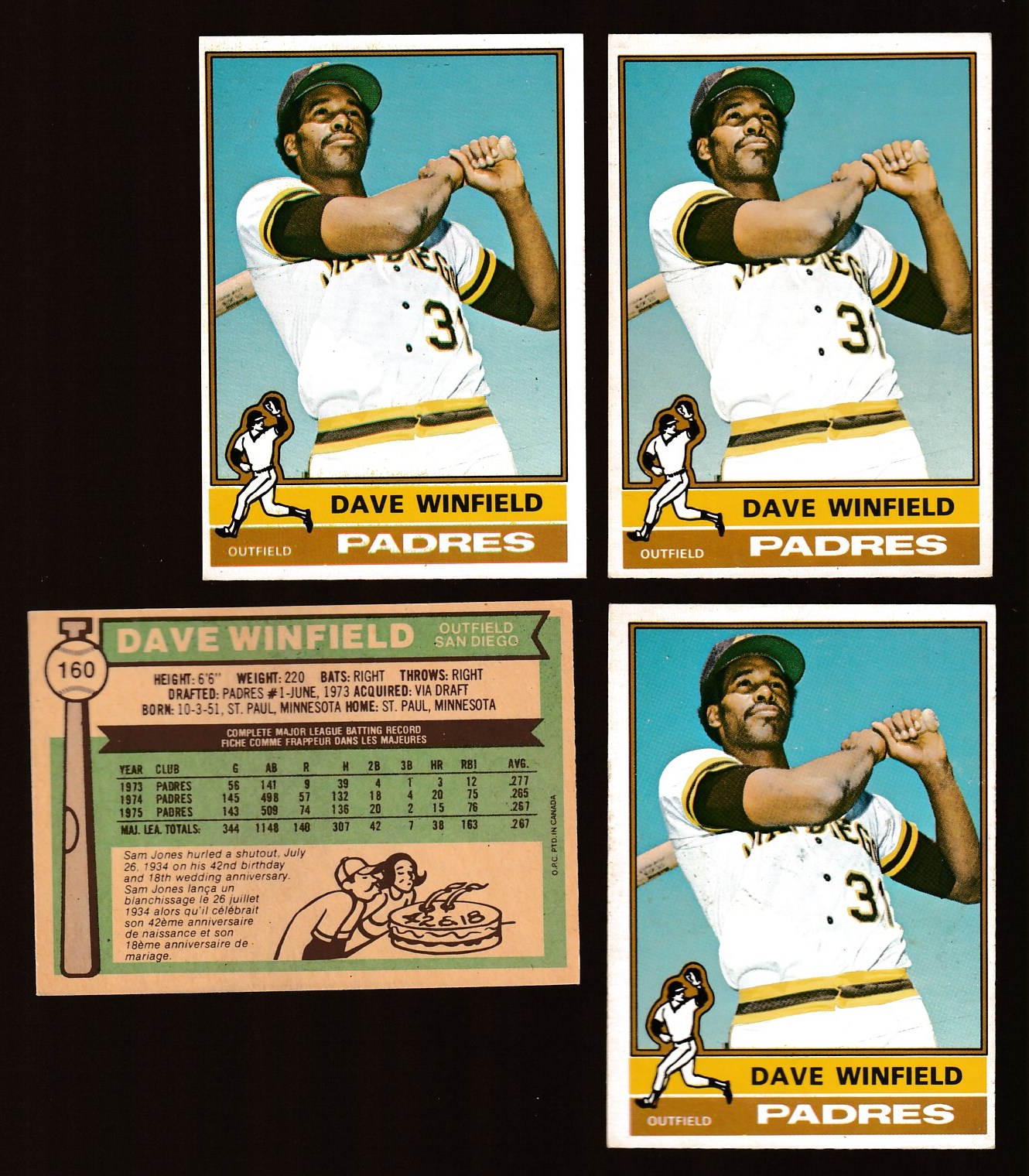 1976 O-Pee-Chee/OPC #160 Dave Winfield (Padres) Baseball cards value