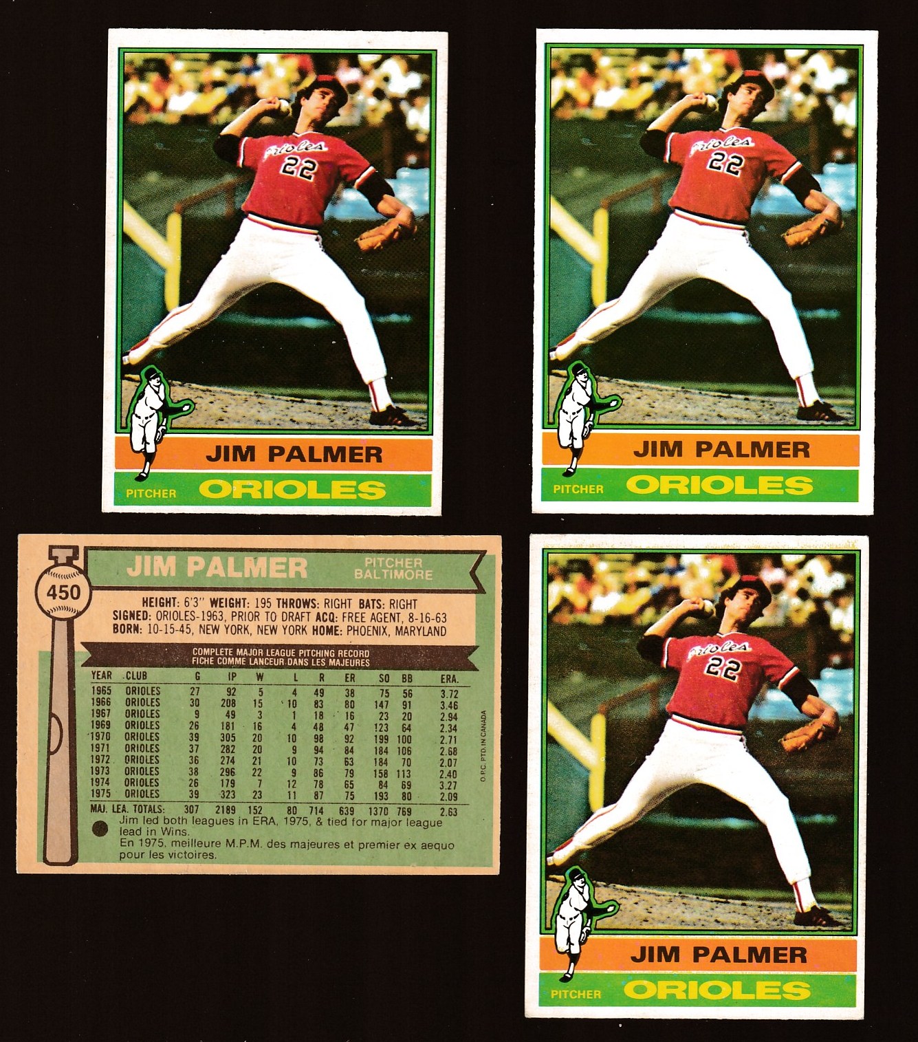 1976 O-Pee-Chee/OPC #450 Jim Palmer (Orioles) Baseball cards value