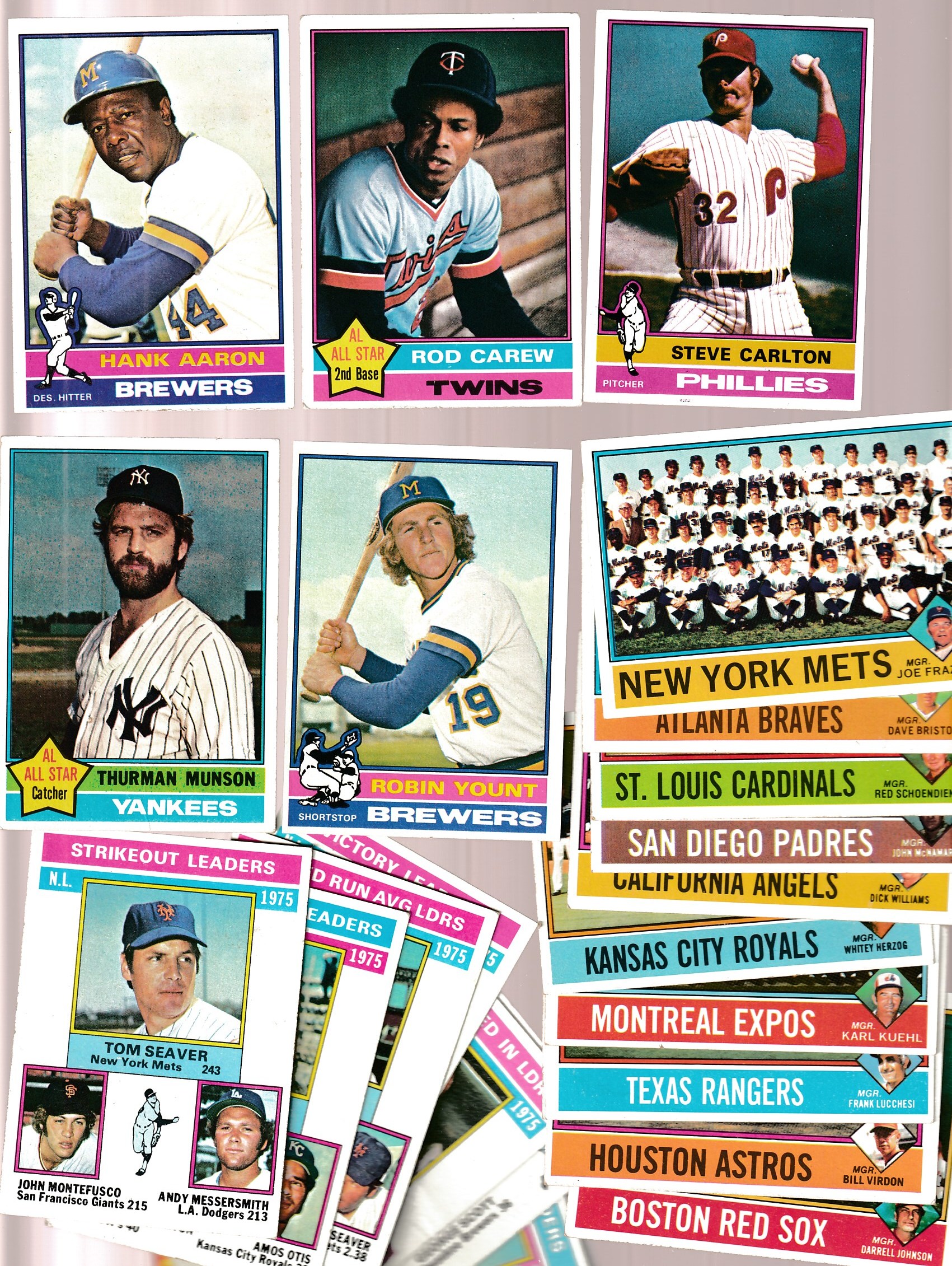  1976 Topps  - Starter Set/Lot (400) different with STARS, Teams, Leaders Baseball cards value
