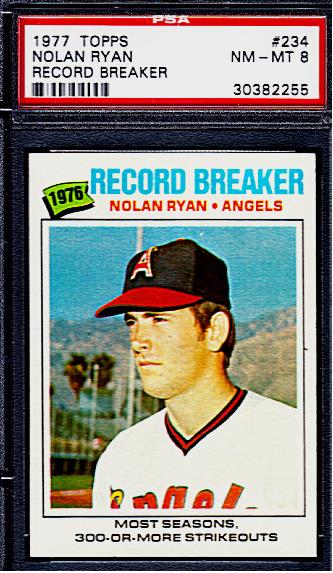 1977 Topps #234 Nolan Ryan RB (Angels) [#PSA] Baseball cards value
