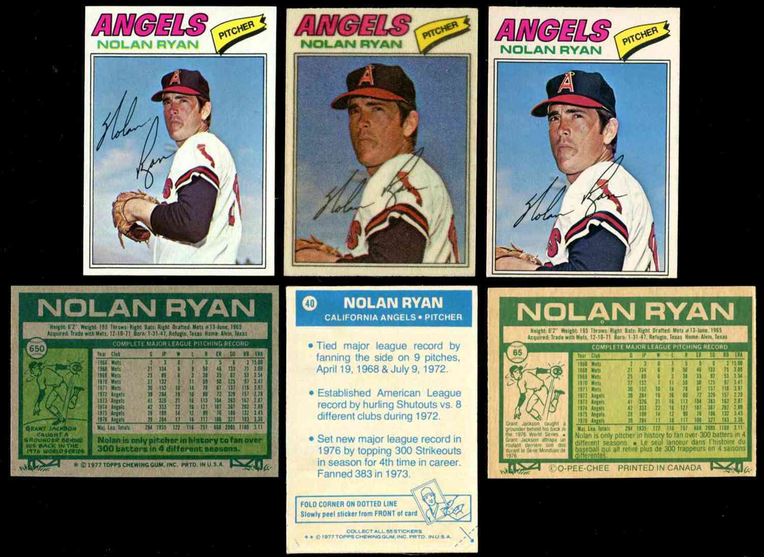 1977 Topps Cloth Stickers #40 Nolan Ryan SHORT PRINT [* VAR:] (Angels) Baseball cards value