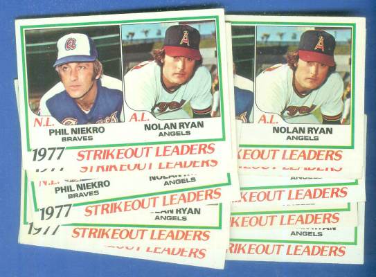 1978 Topps #206 League Leaders - Lot of (5) with Nolan Ryan/Phil Niekro Baseball cards value