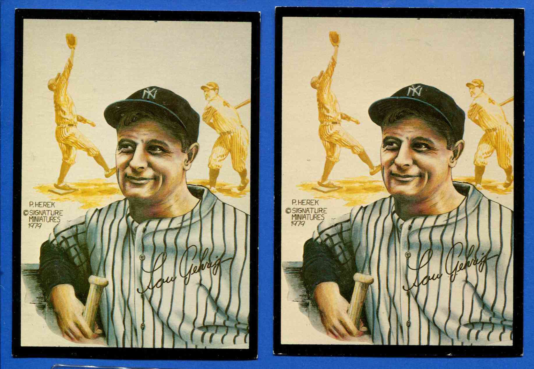 1979 Signature Miniatures ART CARD - LOU GEHRIG [#b] (Yankees) Baseball cards value