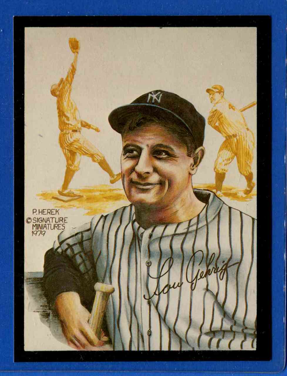 1979 Signature Miniatures ART CARD - LOU GEHRIG [#a] (Yankees) Baseball cards value