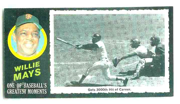 1971 Topps Greatest Moments #41 WILLIE MAYS (Giants) Baseball cards value