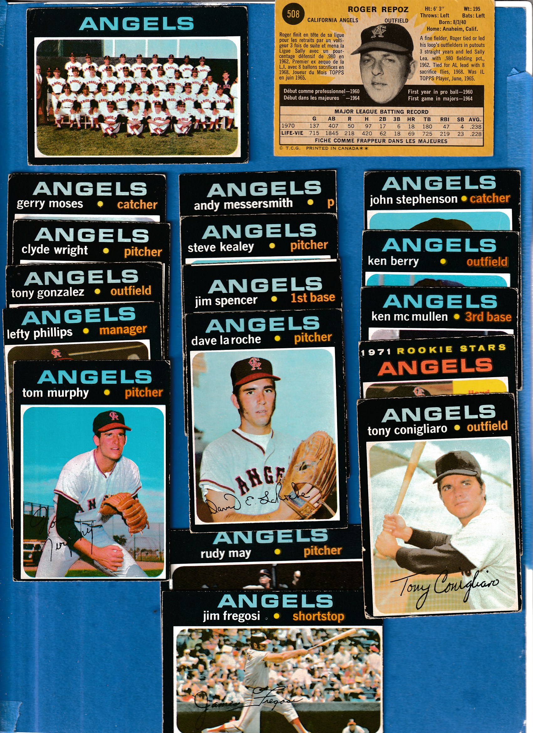 1971 O-Pee-Chee/OPC  - Angels Low# COMPLETE TEAM SET (18) Baseball cards value