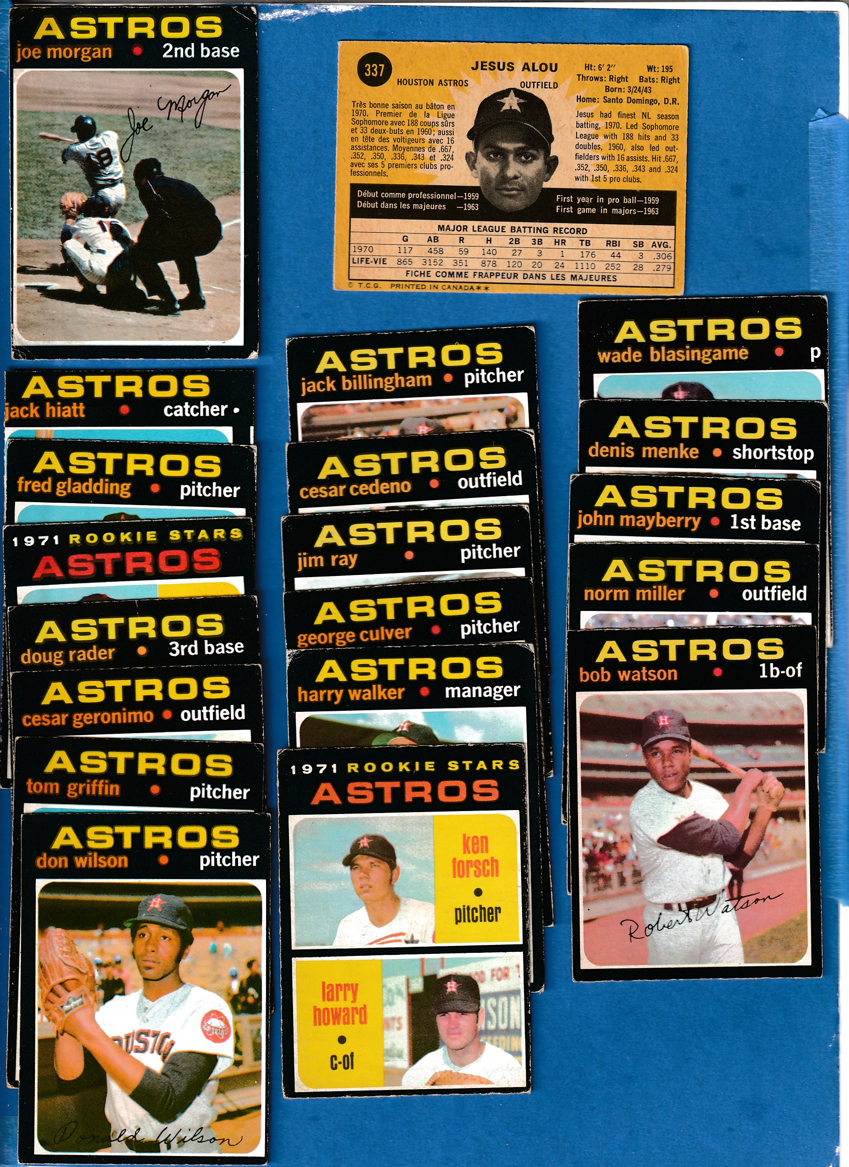 1971 O-Pee-Chee/OPC  - Astros Low# COMPLETE TEAM SET (21) Baseball cards value