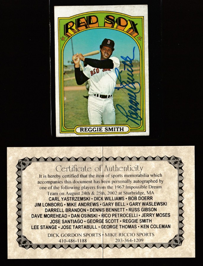 AUTOGRAPHED: 1972 Topps #565 Reggie Smith w/PSA/DNA Auction LOA (Red Sox) Baseball cards value