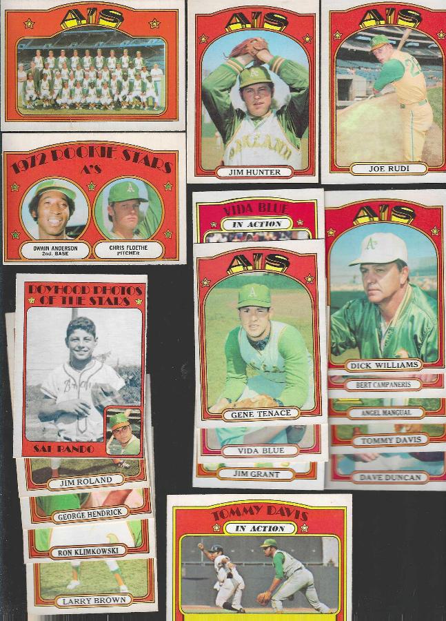 1972 O-Pee-Chee/OPC  - A's - Near Complete Team Set (18/24) Baseball cards value
