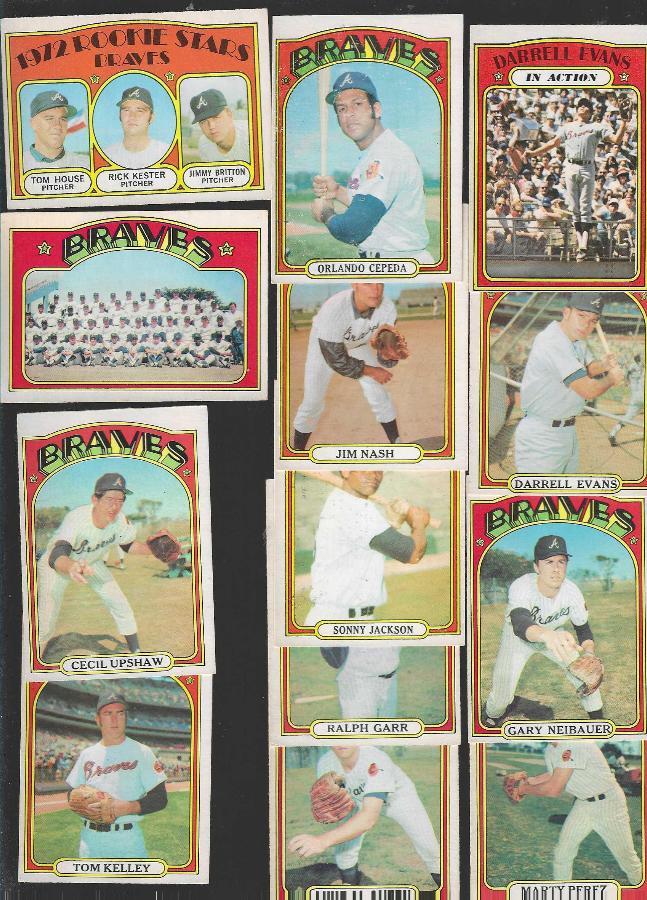 1972 O-Pee-Chee/OPC  - Braves - Starter Team Set (13/21) Baseball cards value