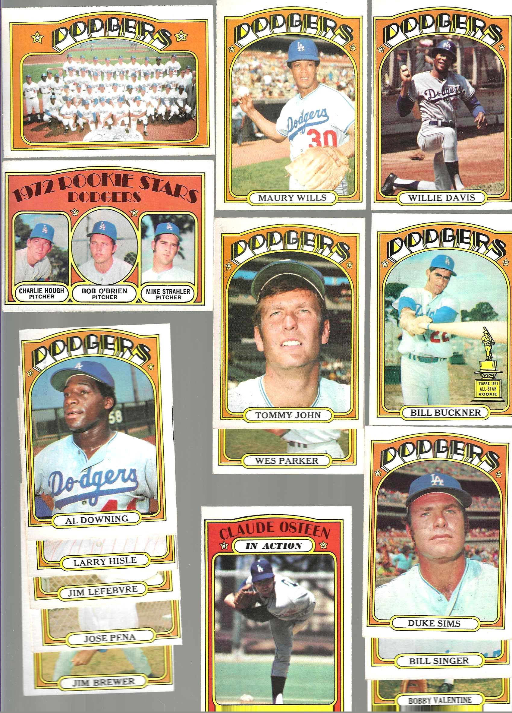 1972 O-Pee-Chee/OPC  - Dodgers - COMPLETE TEAM SET (18) Baseball cards value