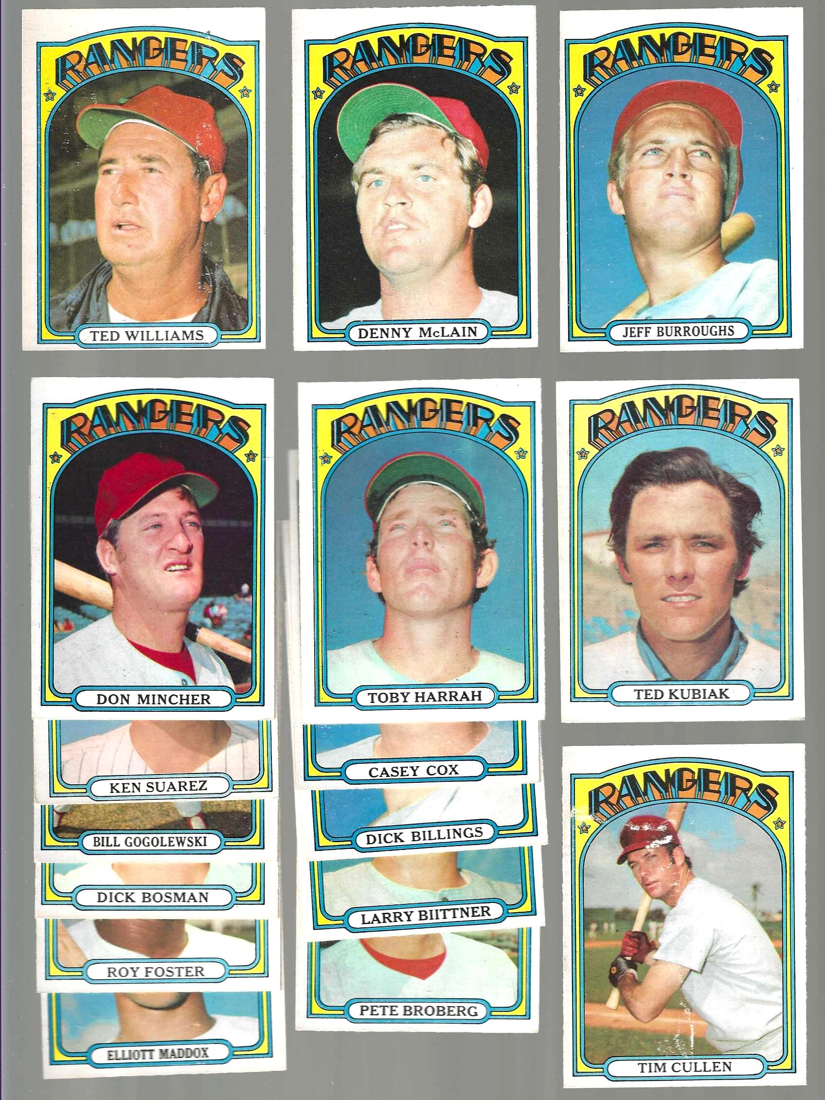 1972 O-Pee-Chee/OPC  - Rangers - COMPLETE TEAM SET (20) Baseball cards value