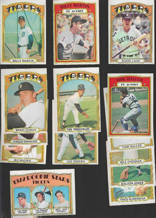 1972 O-Pee-Chee/OPC  - Tigers - Starter Team Set (14/22) Baseball cards value