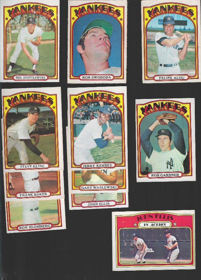 1972 O-Pee-Chee/OPC  - Yankees - Starter Team Set (11/21) Baseball cards value