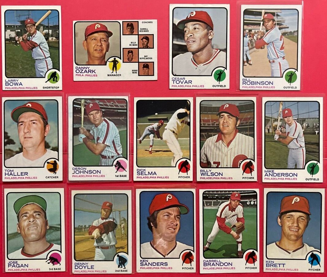 1973 Topps  - Phillies COMPLETE TEAM SET of (26) Baseball cards value