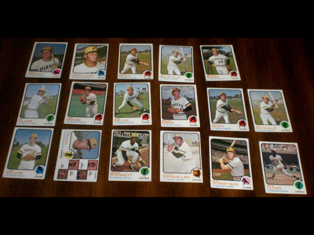 1973 Topps  - Pirates Near Complete Team Set/Lot (22/25) Baseball cards value