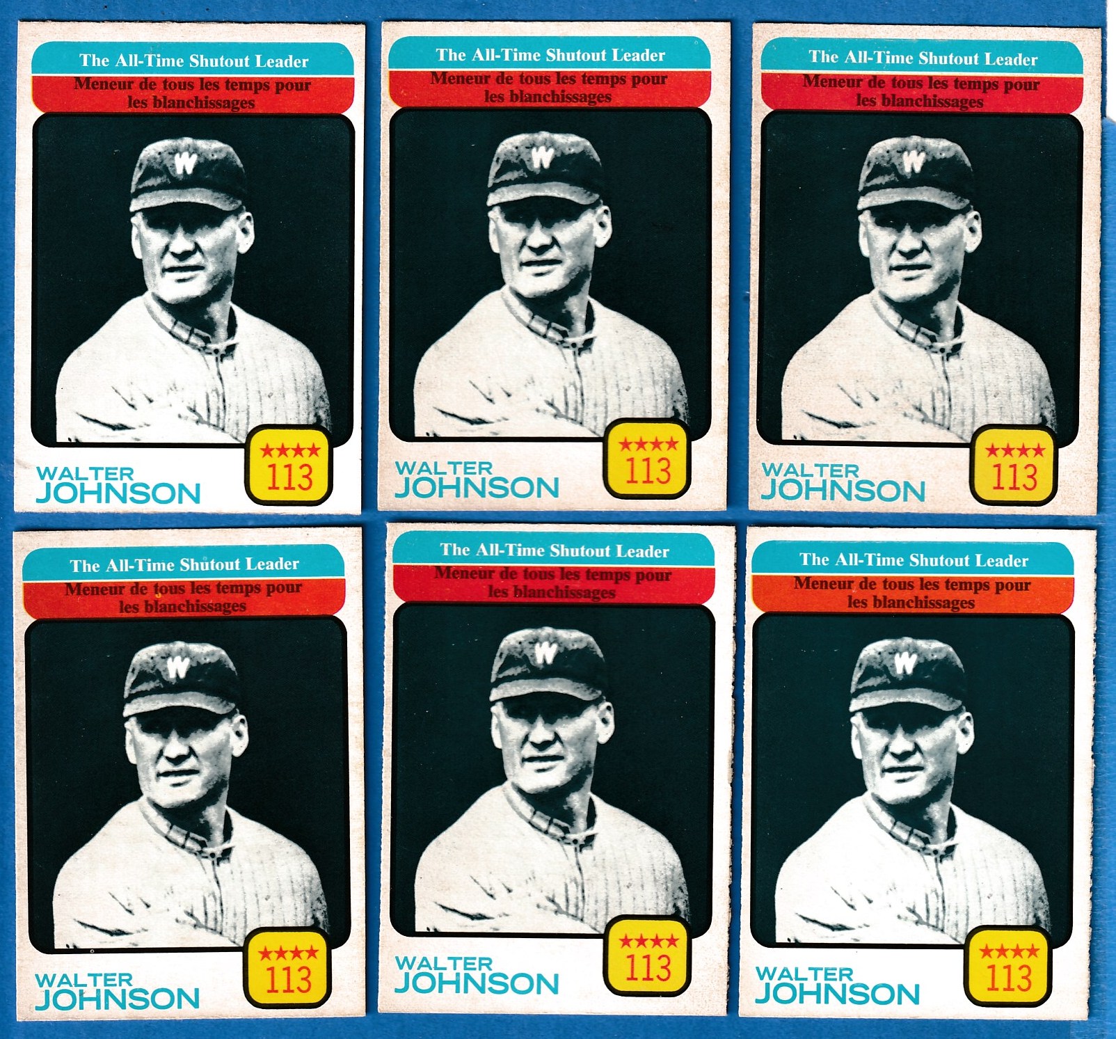 1973 O-Pee-Chee/OPC #476 Walter Johnson All-Time Leaders (113 Shutouts) (Se Baseball cards value