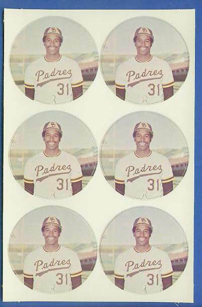 1974 McDonald's Padres -  COMPLETE SHEET of (6) DAVE WINFIELD ROOKIE Discs Baseball cards value