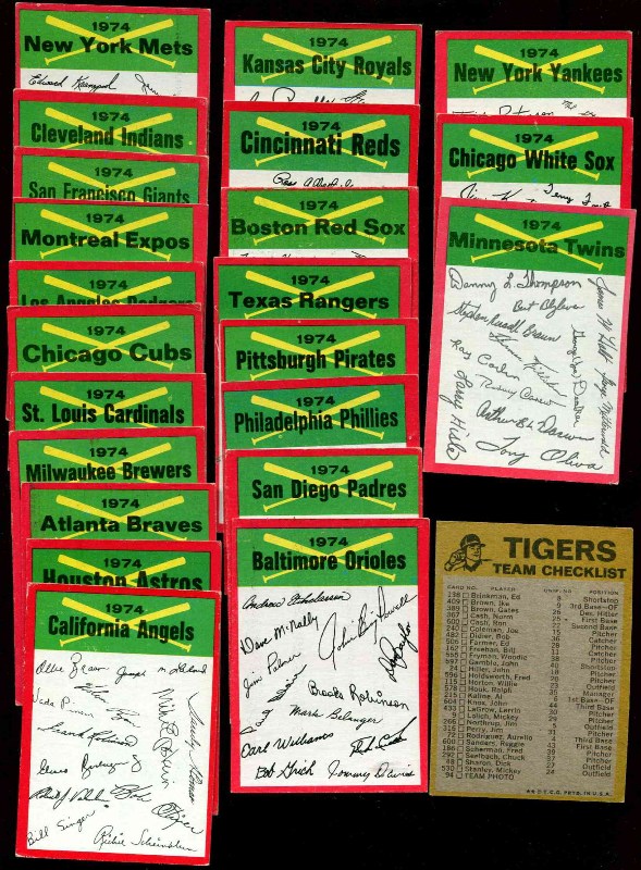 1974 Topps Team Checklists  - NEAR COMPLETE SET/Lot [22/24] Baseball cards value