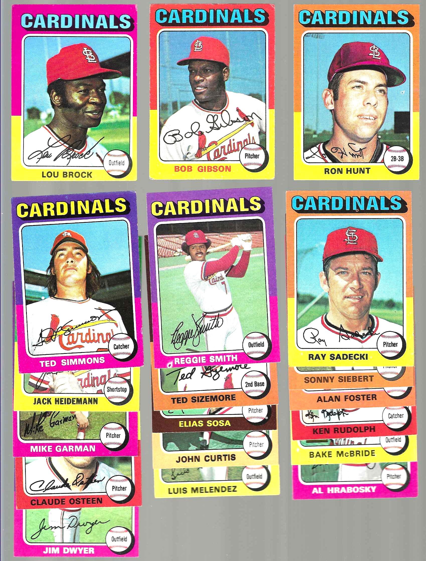  CARDINALS - 1975 Topps Starter Team Set (19/25) Baseball cards value