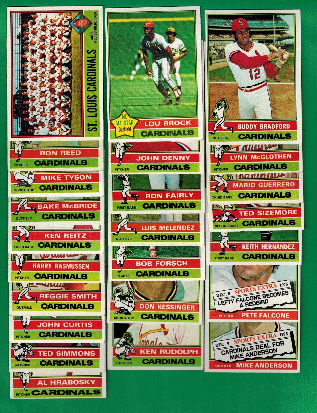  CARDINALS - 1976 OPC/O-Pee-Chee - COMPLETE TEAM SET (22) Baseball cards value