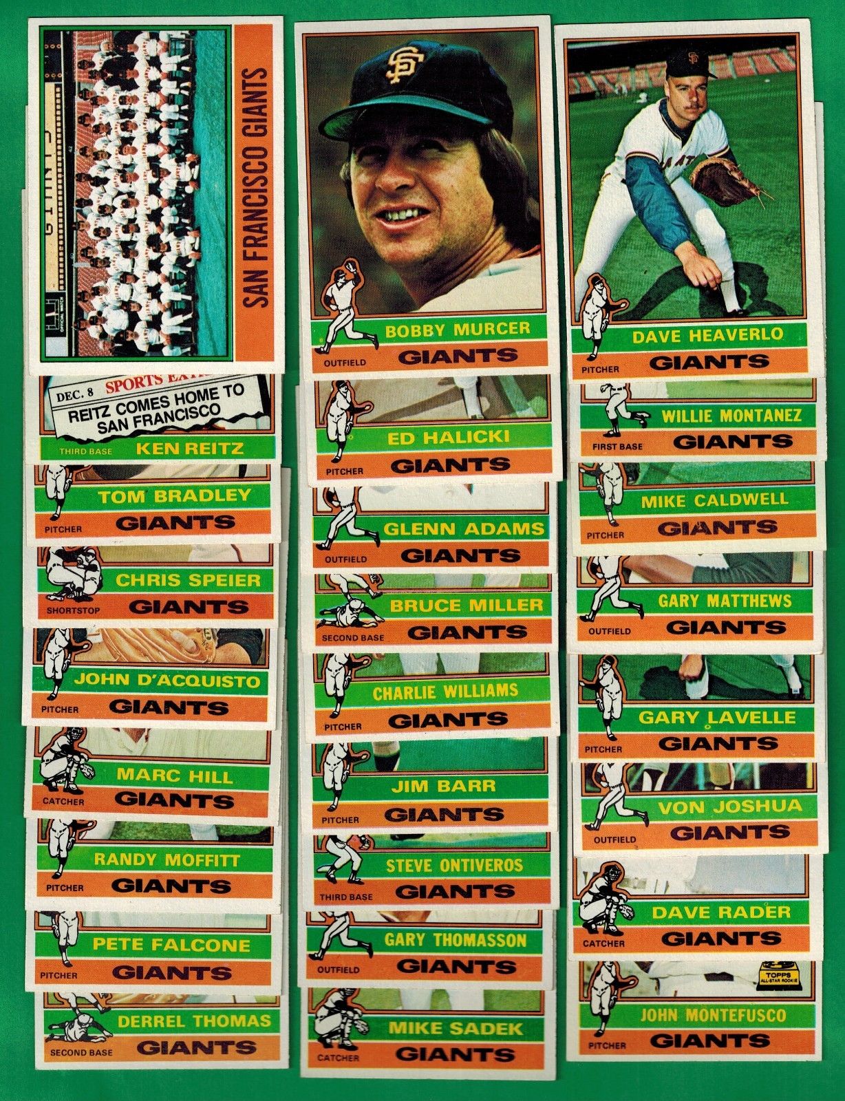  GIANTS - 1976 O-Pee-Chee/OPC - NEAR Complete TEAM SET (24/25) Baseball cards value