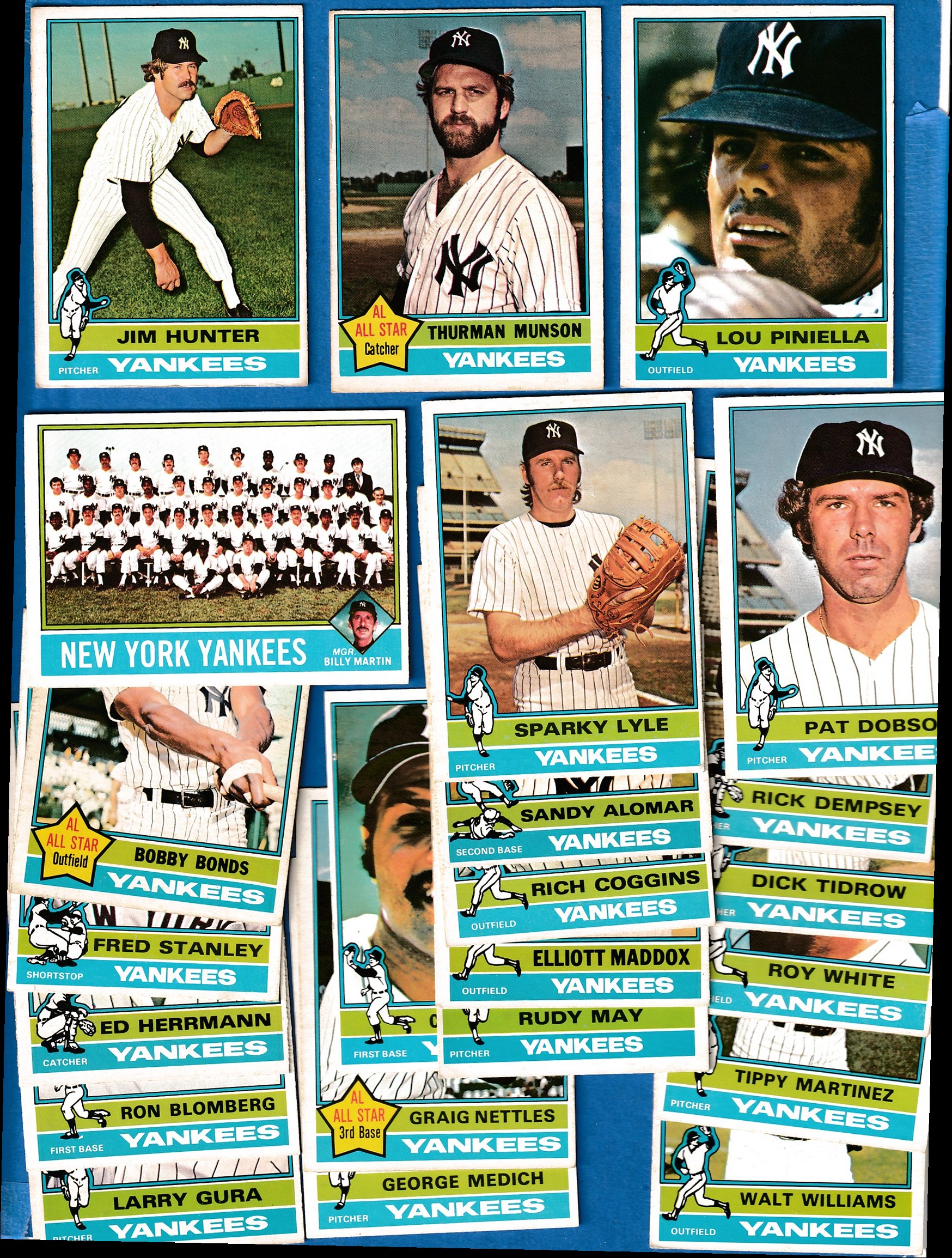  YANKEES - 1976 OPC/O-Pee-Chee - COMPLETE TEAM SET (23) Baseball cards value