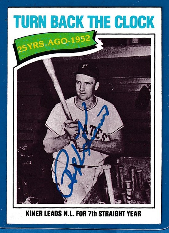 AUTOGRAPHED: 1977 Topps #437 Ralph Kiner (Pirates,HOF,Deceased) Baseball cards value