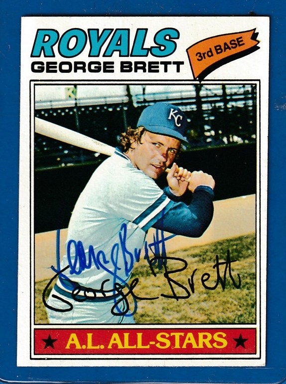AUTOGRAPHED: 1977 Topps #580 George Brett - with PSA/DNA Auction LOA Baseball cards value