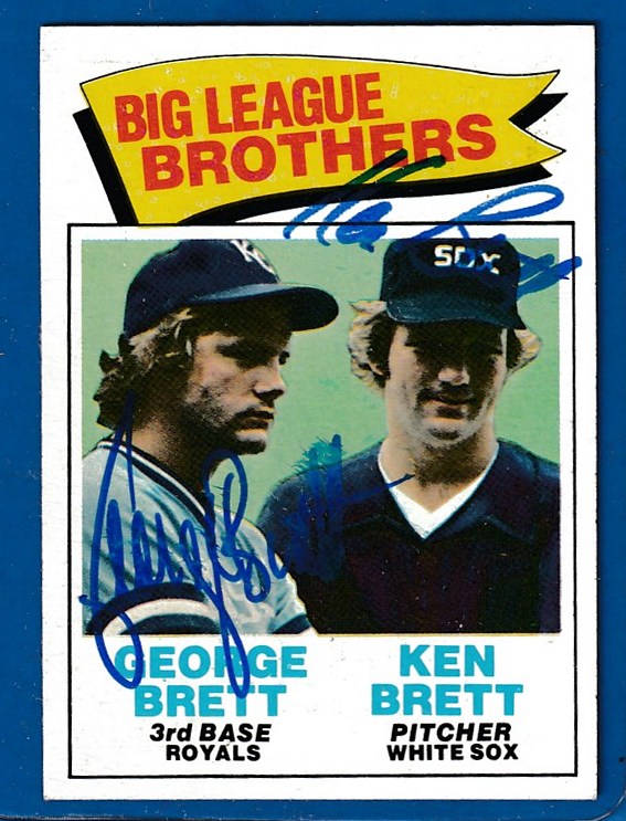 AUTOGRAPHED: 1977 Topps #631 George Brett & Ken Brett (Big League Brothers) Baseball cards value