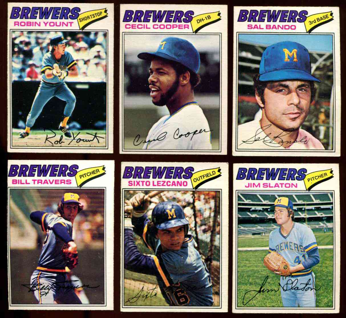  1977 O-Pee-Chee/OPC - Brewers COMPLETE TEAM SET of (6) Baseball cards value