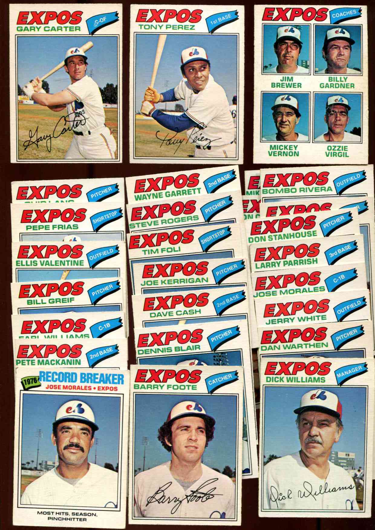  1977 O-Pee-Chee/OPC - Expos COMPLETE TEAM SET of (29) Baseball cards value