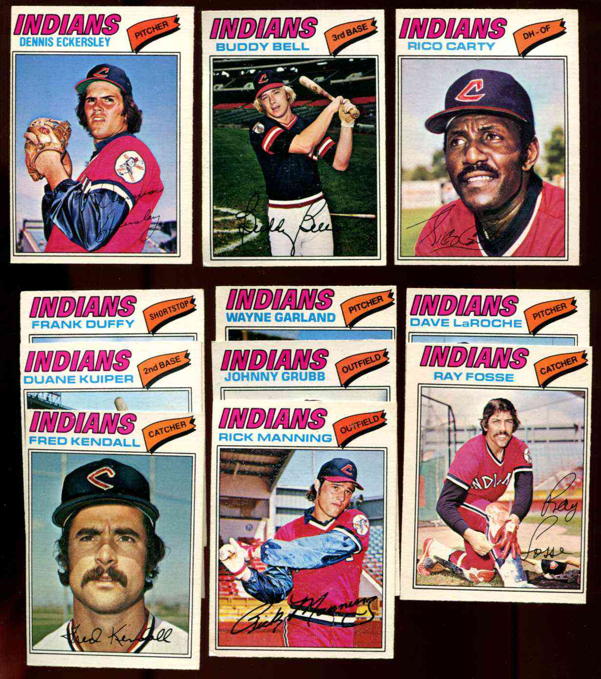  1977 O-Pee-Chee/OPC - Indians COMPLETE TEAM SET of (11) Baseball cards value