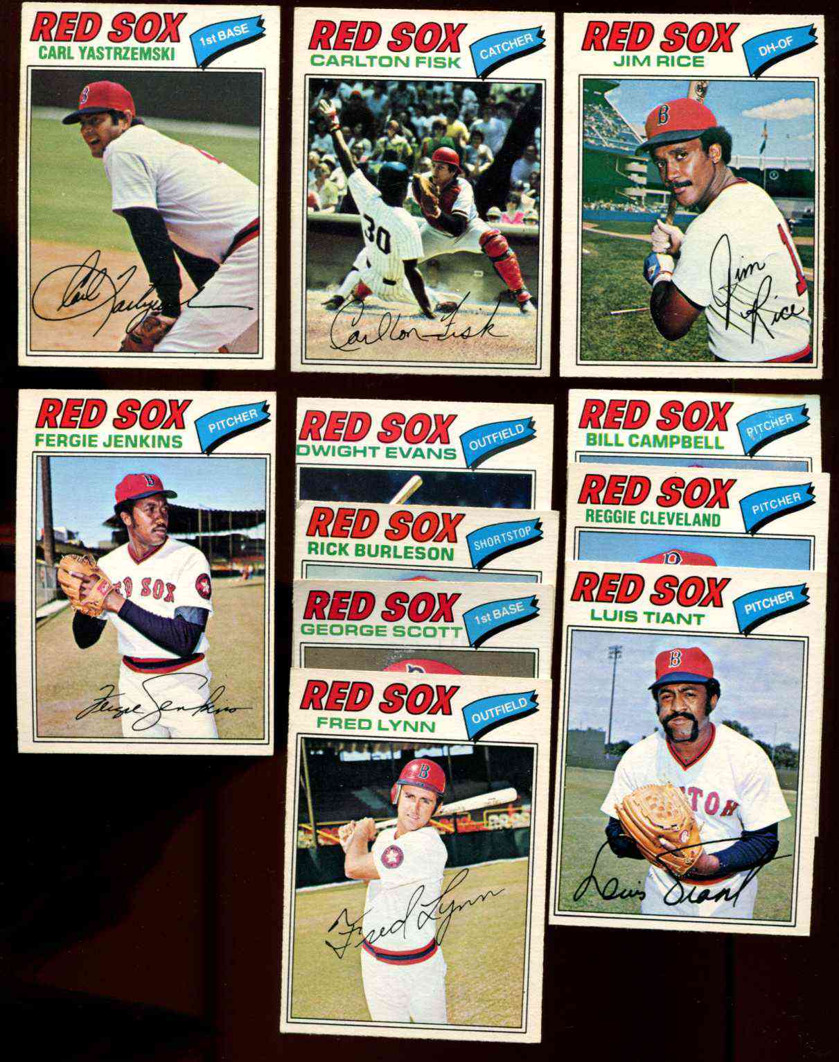  1977 O-Pee-Chee/OPC - Red Sox COMPLETE TEAM SET of (11) Baseball cards value