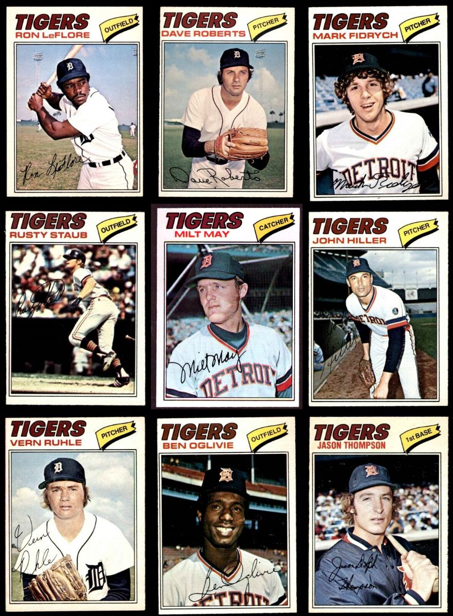  1977 O-Pee-Chee/OPC - Tigers COMPLETE TEAM SET of (11) Baseball cards value
