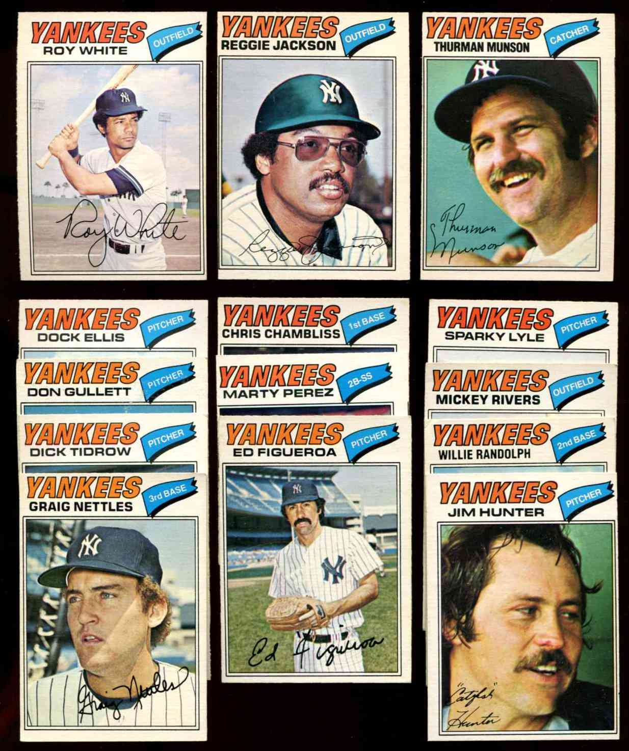  1977 O-Pee-Chee/OPC - Yankees COMPLETE TEAM SET of (14) Baseball cards value