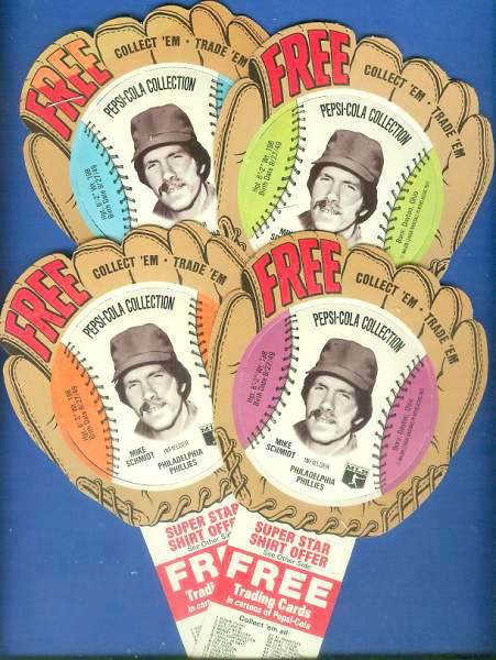 Mike Schmidt - 1977 Pepsi  Glove MSA Discs - ALL (4) COLOR VARIATIONS !!! ( Baseball cards value