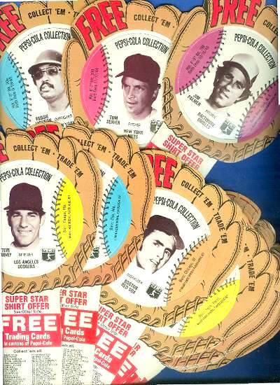   1977 Pepsi Glove MSA DISCS - NEAR COMPLETE SET (57/72) Baseball cards value