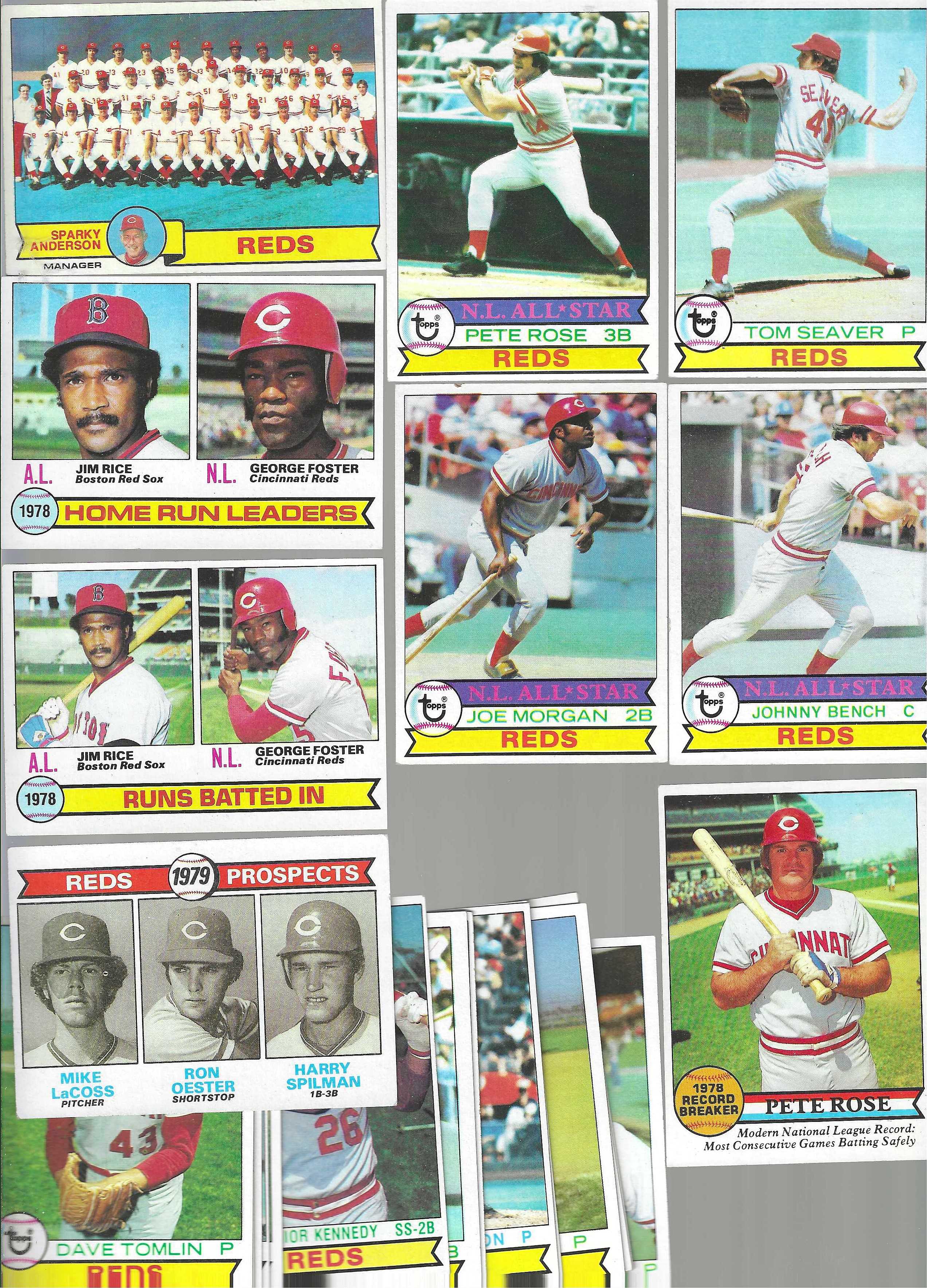  Reds - 1979 Topps Near MASTER TEAM SET/Lot of (23/27) + #2,#3,#204 Rose Baseball cards value