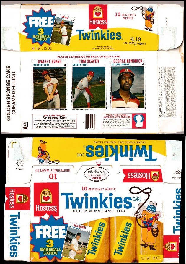  1979 Hostess 'Twinkies' COMPLETE BOX # 64-65-66 w/Tom Seaver Baseball cards value