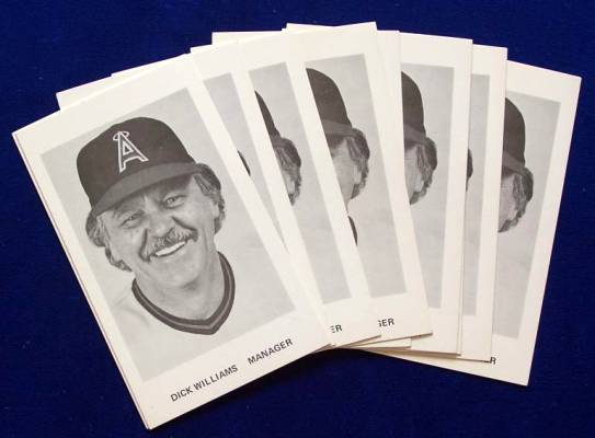 1970's Angels Team Issue - Dick Williams MGR - Lot of (18) 3x6 cards Baseball cards value