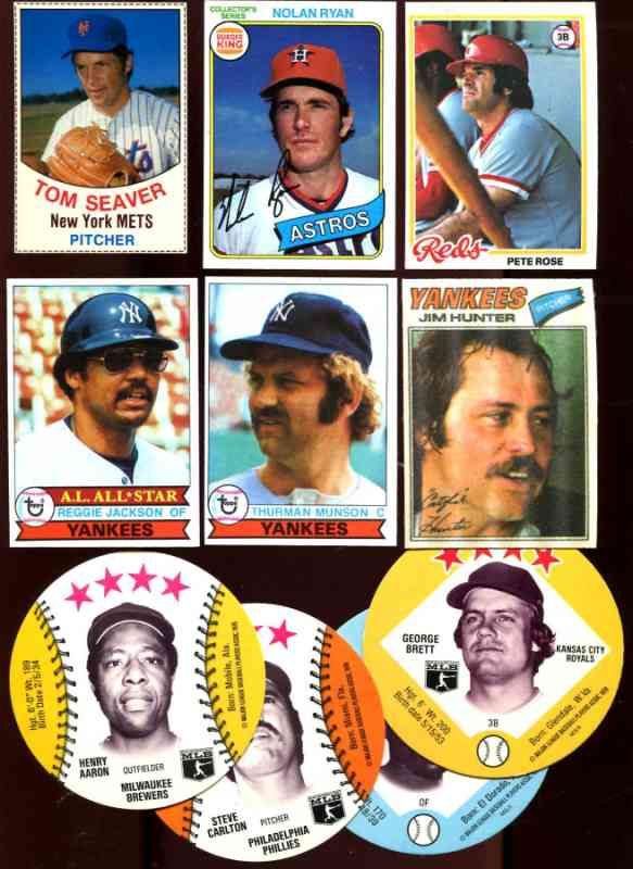  1976-1980 w/oddball LOT (10) SUPERSTARS -w/Ryan,Rose,Brett,Aaron,Seaver... Baseball cards value