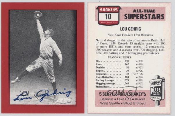1977 Shakey's Pizza # 18 Lou Gehrig (Yankees) Baseball cards value
