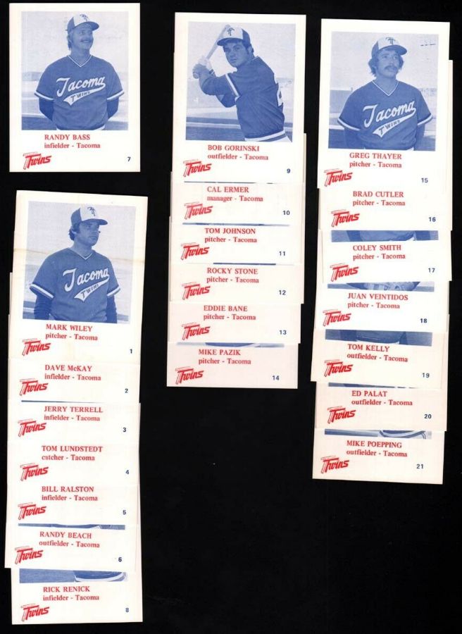  1975 Tacoma TWINS - COMPLETE TEAM SET (21) Minor League Baseball cards value