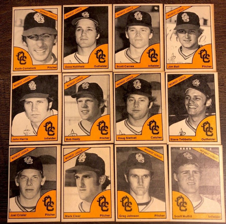  1977 TCMA Quad-City ANGELS - COMPLETE TEAM SET (27) Minor League Baseball cards value